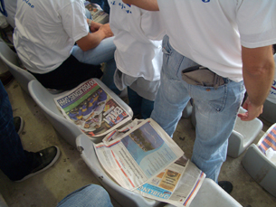We placed newspaper on the seats, because they were too dirty?