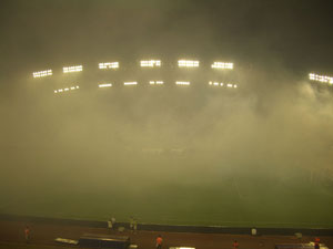 Smoke Covering Poljud Stadium