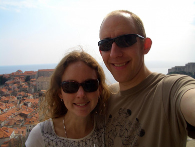 Kelly and Jay atop the Dubrovnik walls