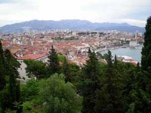 View of Split from Cafe Vidilica, near entrance to Marjan Park