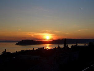 One of our last sunsets from our Meje apartment balcony